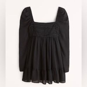 Abercrombie Long sleeved ruched mini babydoll dress XL Petite